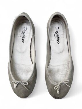 Rare Repetto Camille Suede Heels in Iridescent Gray - Size 37.5 EU/6.5 US